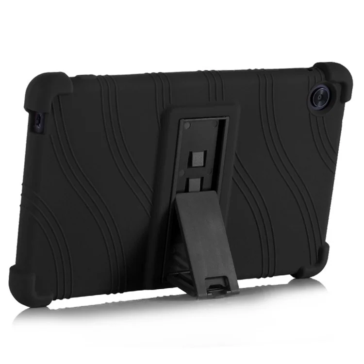 Protective Cover for Huawei MatePad T8 8-inch 2020 (KOB2-L09 / W09), Soft Silicone Tablet Case with PC Kickstand - Black