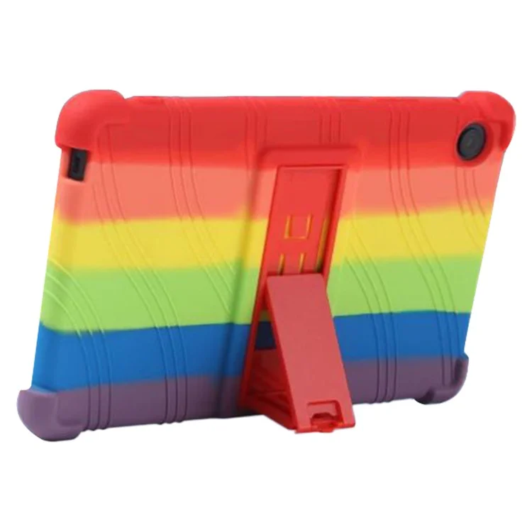 Funda protectora para Huawei MatePad T8 de 8 pulgadas de 2020 (KOB2-L09 / W09), funda de tableta de silicona suave con soporte de PC - Rainbow
