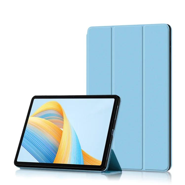 For Honor Pad V8 Pro 12.1-Zoll-Dreifach-Ständer-Folio-Tablettenhülle Schutzhülle PU-Leder Tablettenabdeckung - Blau