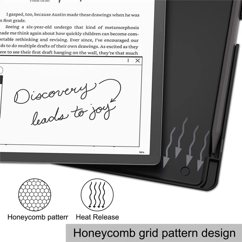 For Amazon Kindle Scribe Origami Stand PU Leather+TPU E-book Reader Case Shockproof E-Reader Cover with Auto Wake / Sleep - Grey