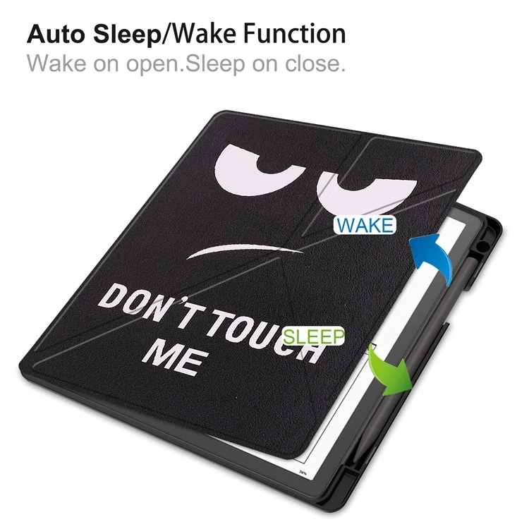 Pour Amazon Kindle Scribe Pattern Printing Design Leather E-Reader Case Origami Stand Cover E-book Reader Shell avec Auto Wake / Sleep - Big Eyes