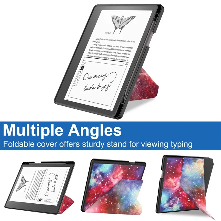 Pour Amazon Kindle Scribe Motif d'impression Conception Cuir Housse de Liseuse Origami Stand Couverture Coque de Liseuse Électronique avec Réveil / Veille Automatique - Ciel Étoilé