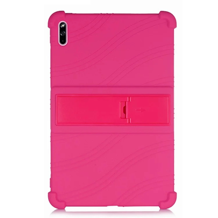 For Huawei MatePad 10.4 (2022) / BAH3-AN10 Anti-drop Tablet Cover Shockproof Silicone Tablet Case with PC Kickstand - Rose