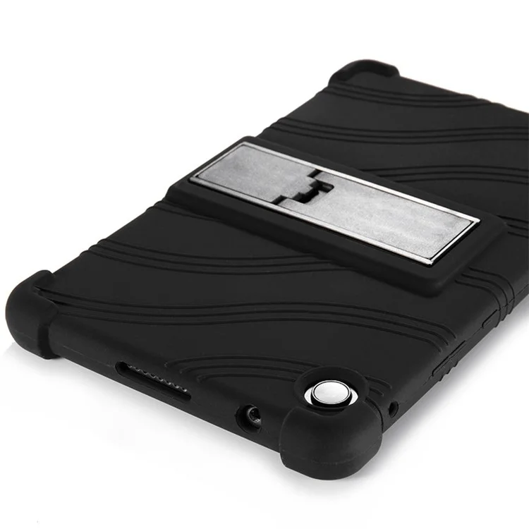For Honor Tablet X7 Protective Tablet Cover Non-slip Silicone Tablet Case with PC Kickstand - Black