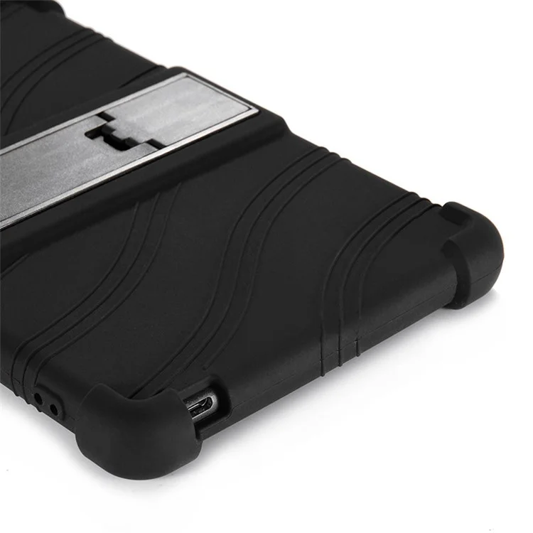 For Honor Tablet X7 Protective Tablet Cover Non-slip Silicone Tablet Case with PC Kickstand - Black
