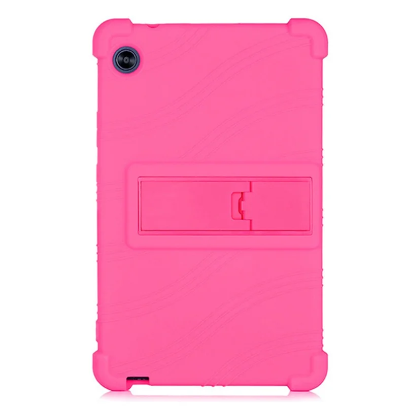 For Honor Tablet X7 Protective Tablet Cover Non-slip Silicone Tablet Case with PC Kickstand - Rose