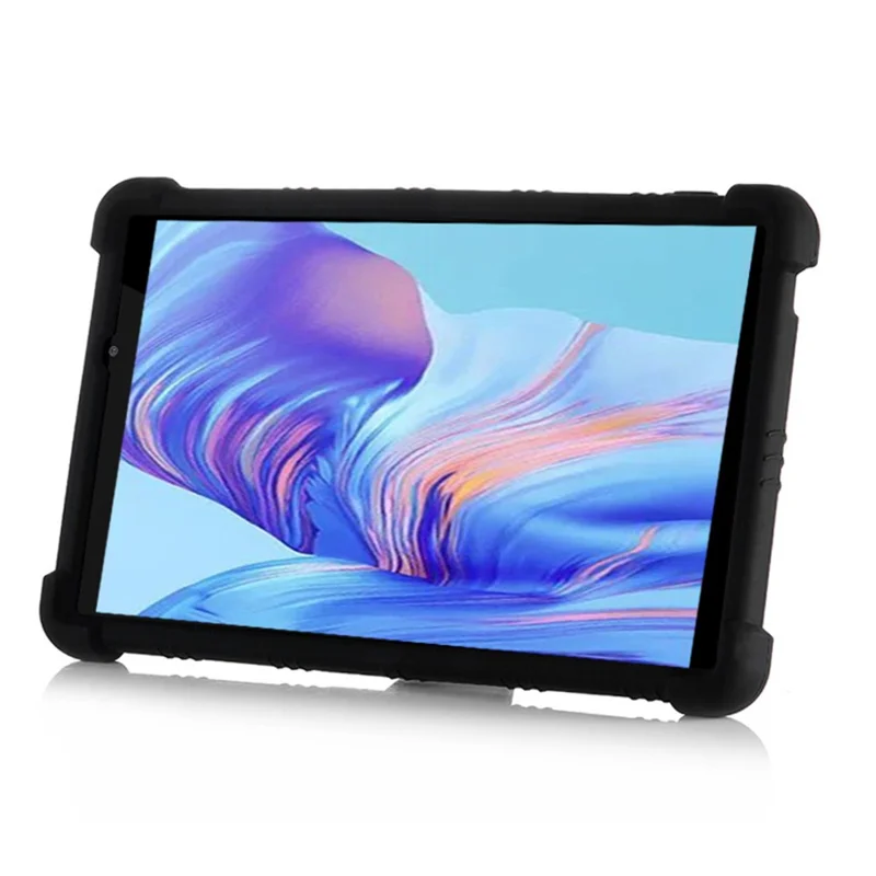 For Honor Tablet X7 Protective Tablet Cover Non-slip Silicone Tablet Case with PC Kickstand - Rose