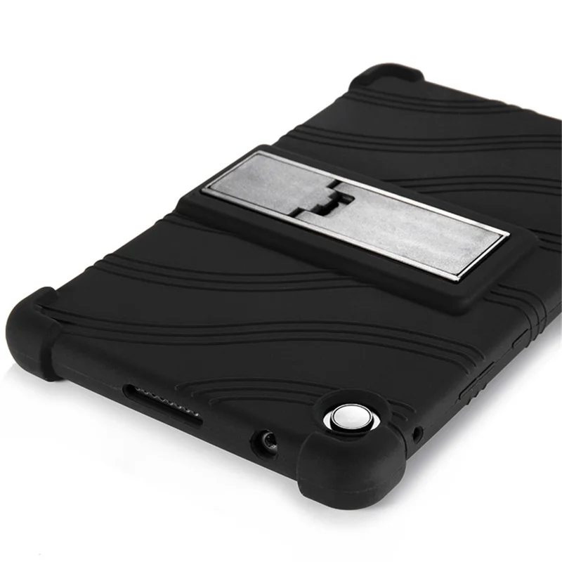 For Honor Tablet X7 Protective Tablet Cover Non-slip Silicone Tablet Case with PC Kickstand - Rose
