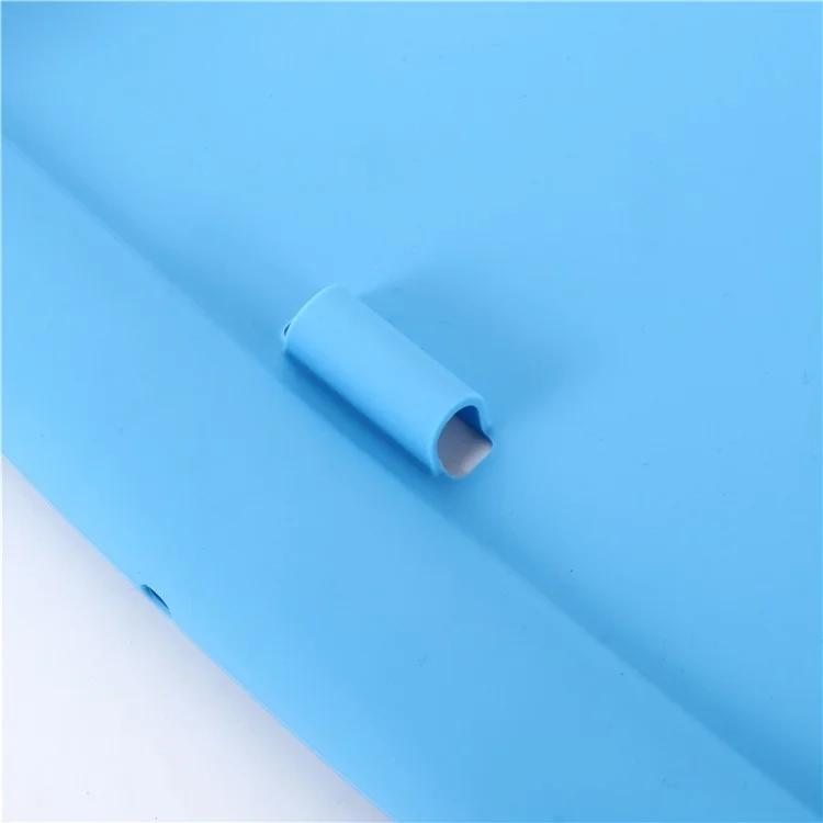 Per iPad Pro 11 (2022) / (2020) / (2021) / (2018) / iPad Air (2020) / Air (2022) / iPad 10.9 (2022) Pen Slot Design Soft Silicone Tablet Case Stand Cover Anti-drop Case with Double Handle - Blu
