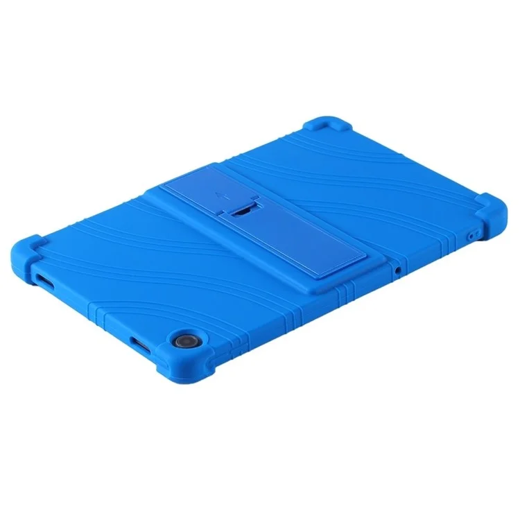 Pour Lenovo K10 Pro TB226XC / TB-223FC Anti-Slip Silicone Tablet Case Kickstand Shockproof Protective Cover - Dark Blue