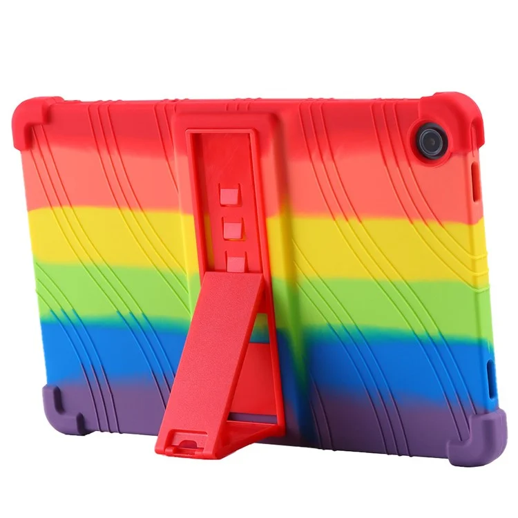 Pour Lenovo K10 Pro TB226XC / TB-223FC Anti-Slip Silicone Tablet Case Kickstand Shockproof Protective Cover - Dark Blue