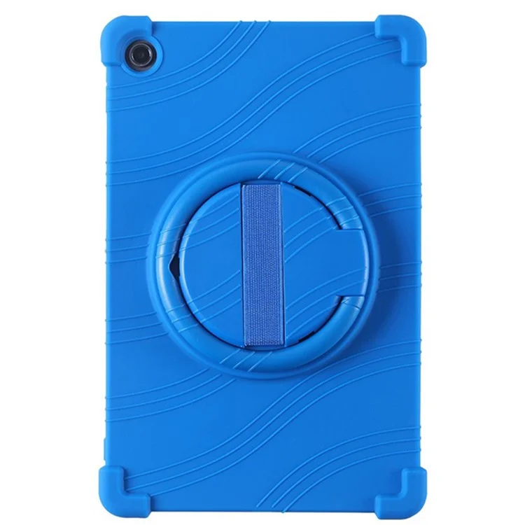 Para Lenovo Tab M10 Plus (3ª generación) / Xiaoxin Pad 2022 de 10.6 pulgadas 125FU / 128FU Funda protectora de silicona con asa giratoria y soporte Shockproof Tablet Case - Azul oscuro
