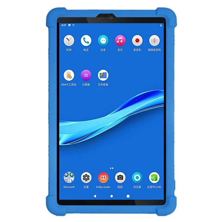 Für Lenovo Tab M8 (FHD) TB-8505 / TB-8705 Kickstand Silicon Tablet Case Anti-rutschkinder Friendly Schockfestes Soft Cover - Dunkelblau