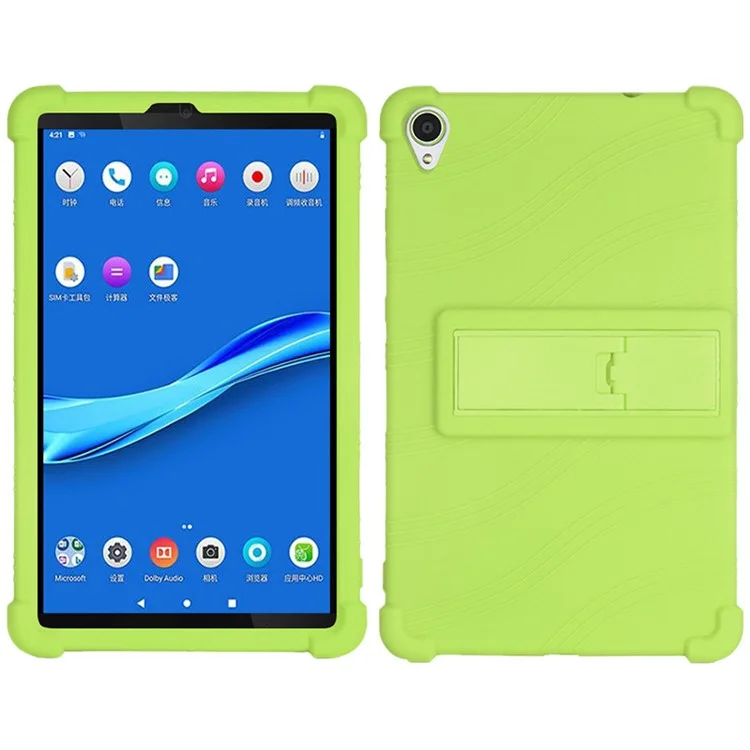Pour Lenovo Tab M8 (3e génération) / Tab M8 (2e génération) TB-8506FS / Étui de protection en silicone XS Anti-dérapant avec support - Vert