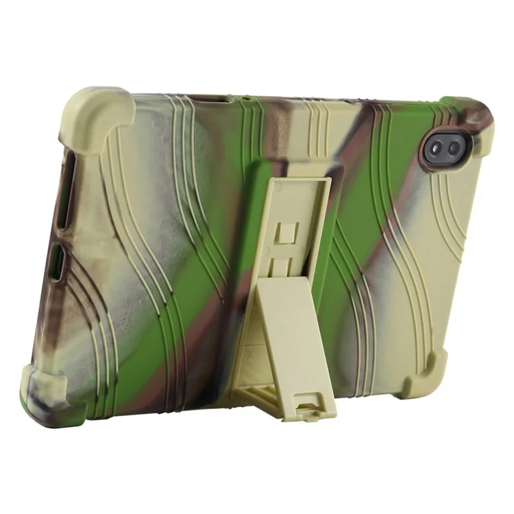 Für Lenovo Legion Y700 Kickstand Soft Silicone Case Anti-Scratch Anti-Collision Tablet Cover - Camouflage