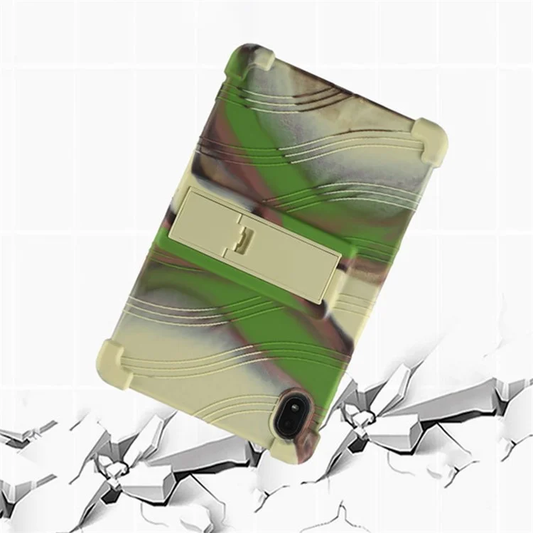 Für Lenovo Legion Y700 Kickstand Soft Silicone Case Anti-Scratch Anti-Collision Tablet Cover - Camouflage