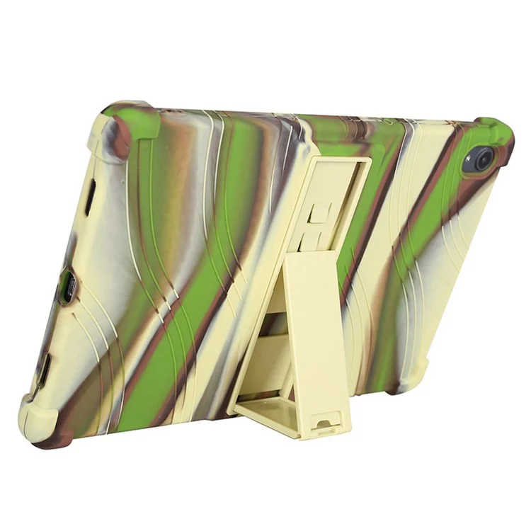 Para Lenovo Tab K11 TB-J606N Funda de Tableta de Silicona con Soporte Antichoque Protectora - Camuflaje