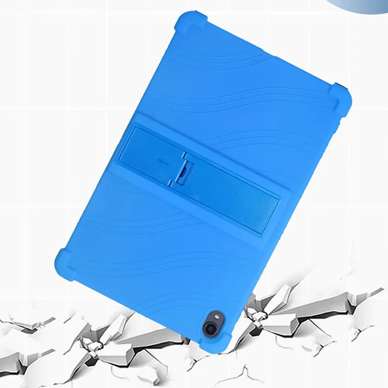 For Lenovo Tab K11 TB-J606N Silicone Tablet Case Kickstand Shockproof Protective Cover - Rose