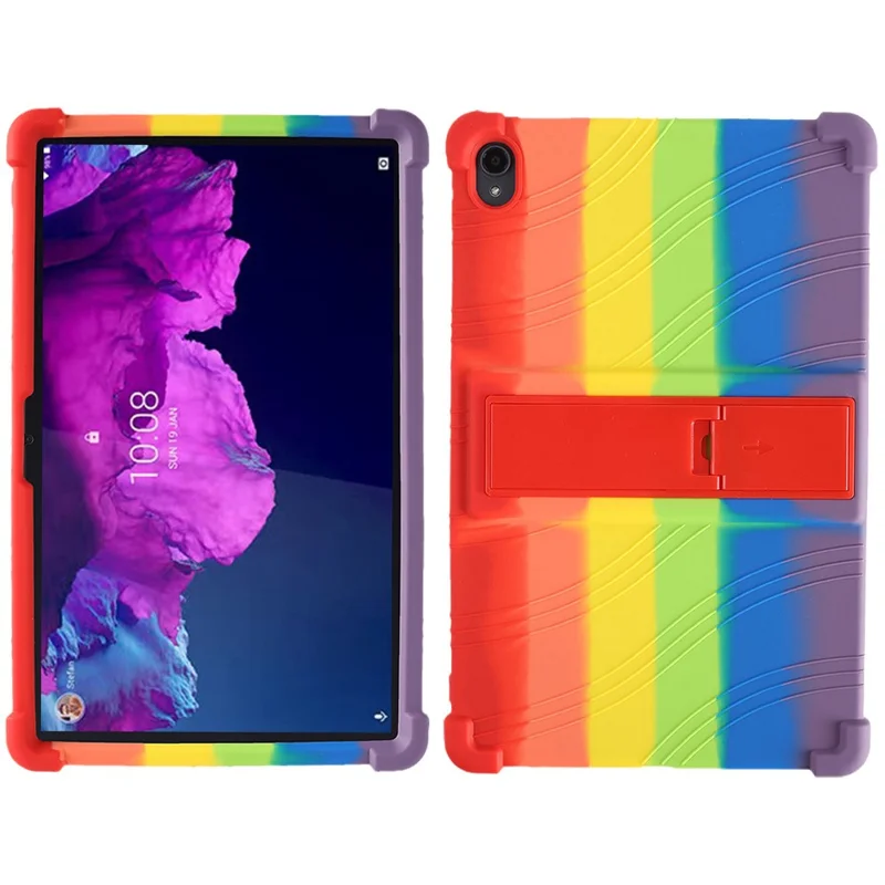 For Lenovo Tab K11 TB-J606N Silicone Tablet Case Kickstand Shockproof Protective Cover - Multi-color