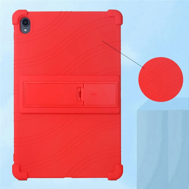 For Lenovo Tab K11 TB-J606N Silicone Tablet Case Kickstand Shockproof Protective Cover - Orange