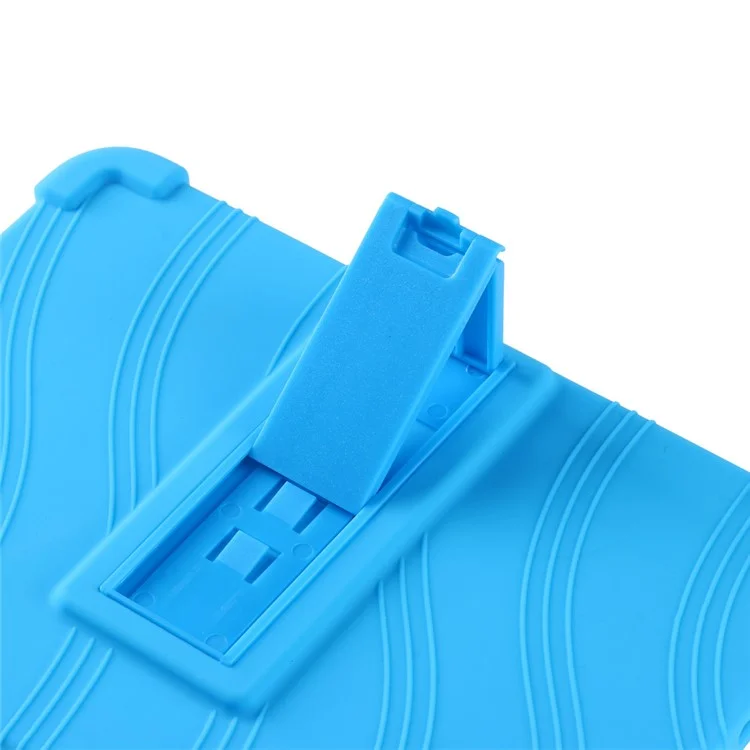 For iPad mini (2024) / mini (2021) Kickstand Design Anti-Drop Tablet Case Anti-Scratch Silicone Protective Cover - Sky Blue