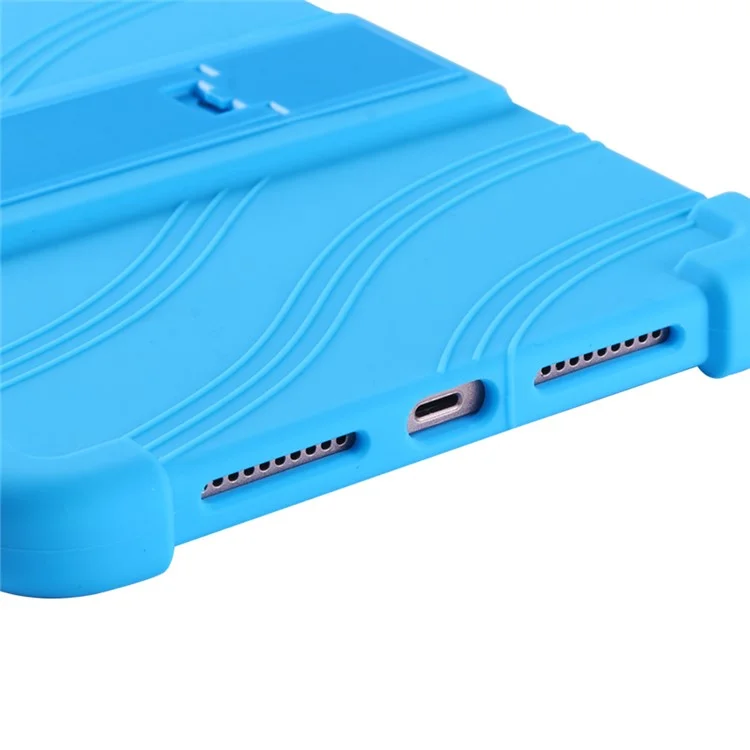 For iPad mini (2024) / mini (2021) Kickstand Design Anti-Drop Tablet Case Anti-Scratch Silicone Protective Cover - Sky Blue