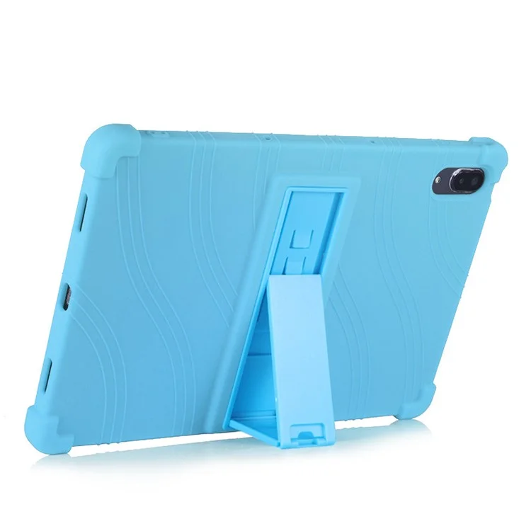 Für Lenovo Tab P11 Pro (2020) TB-J706F Anti-Rutsch-Silikon-Schutzhülle stoßfeste Tablet-Abdeckung mit PC-Ständer - Dunkelblau