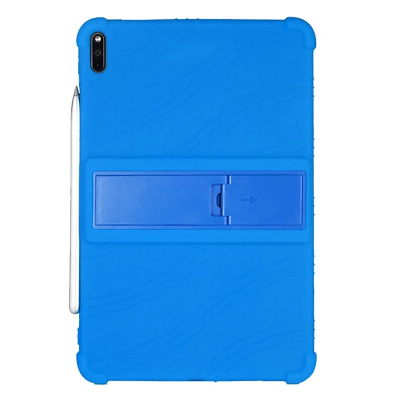 For Huawei MatePad Pro 10.8 (2021) MRR-W19 Shockproof Silicone Tablet Case PC Kickstand Protective Cover - Dark Blue