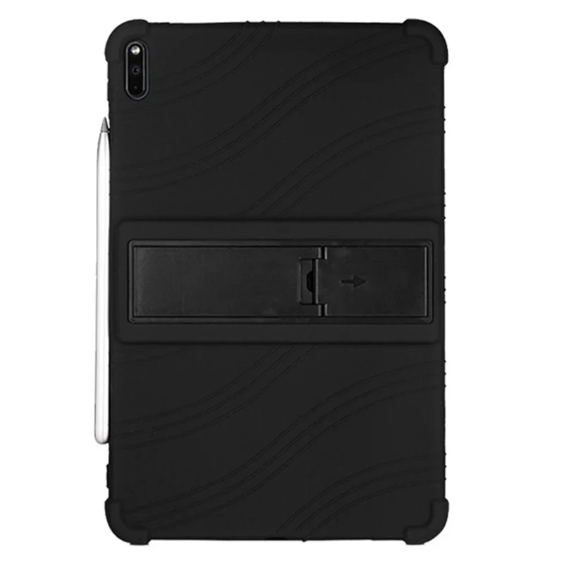 For Huawei MatePad Pro 10.8 (2021) MRR-W19 Shockproof Silicone Tablet Case PC Kickstand Protective Cover - Black