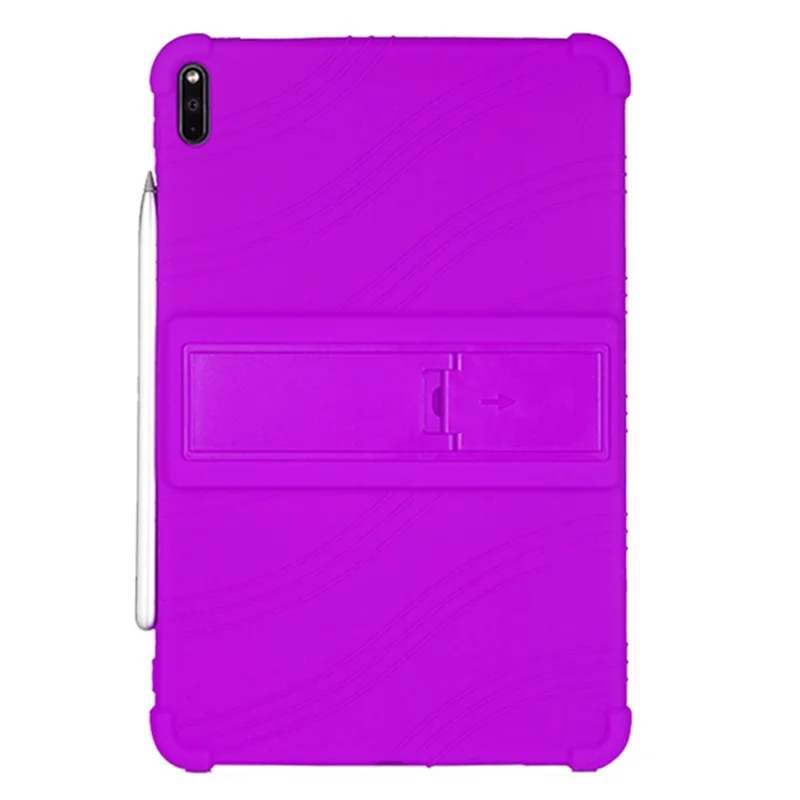 For Huawei MatePad Pro 10.8 (2021) MRR-W19 Shockproof Silicone Tablet Case PC Kickstand Protective Cover - Purple