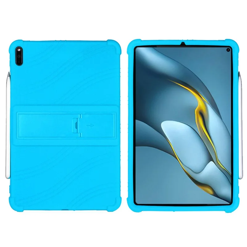 For Huawei MatePad Pro 10.8 (2021) MRR-W19 Shockproof Silicone Tablet Case PC Kickstand Protective Cover - Sky Blue