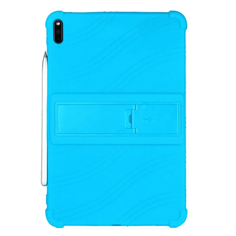 For Huawei MatePad Pro 10.8 (2021) MRR-W19 Shockproof Silicone Tablet Case PC Kickstand Protective Cover - Sky Blue
