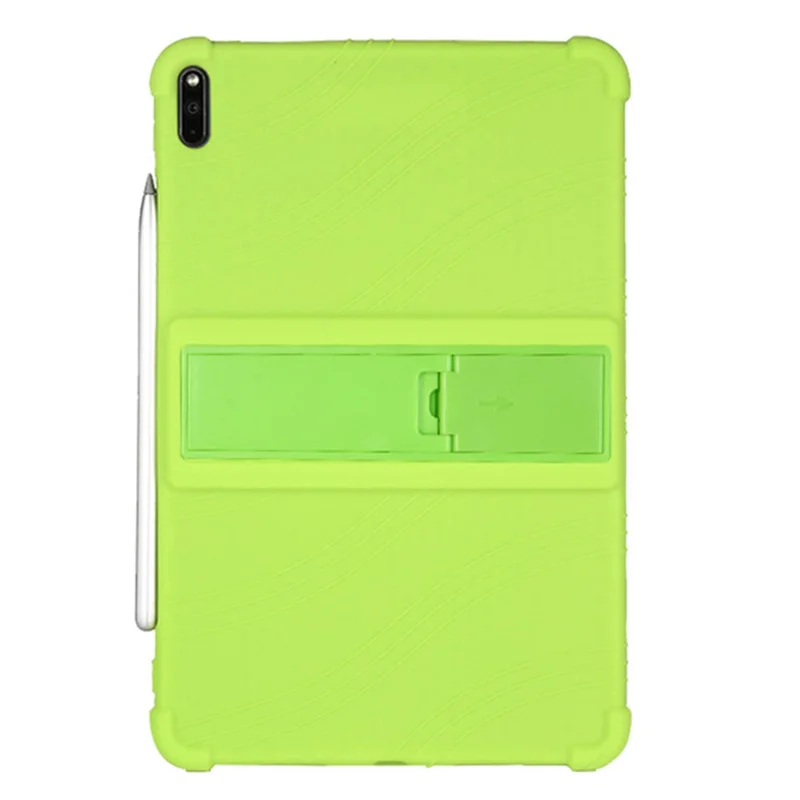 For Huawei MatePad Pro 10.8 (2021) MRR-W19 Shockproof Silicone Tablet Case PC Kickstand Protective Cover - Green