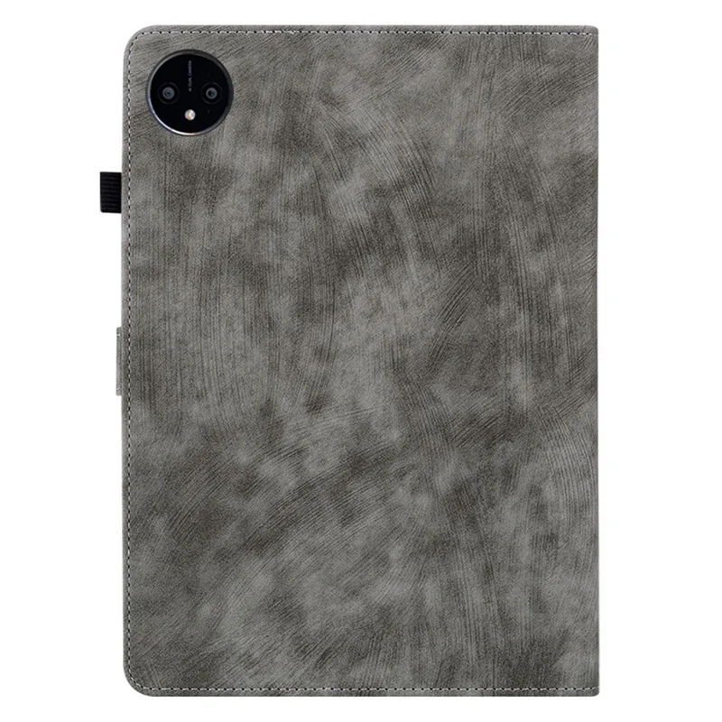 For Huawei MatePad Pro 11 (2022) PU Leather Stand Case Imprinted Cute Tiger Pattern Anti-drop Flip Tablet Cover with Card Holder - Grey