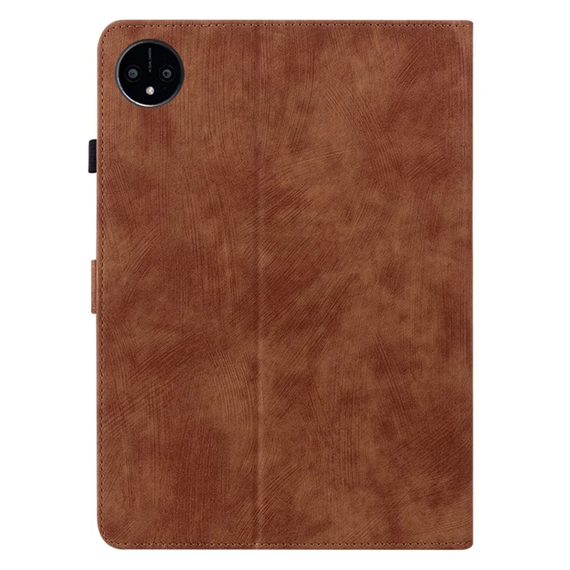 For Huawei MatePad Pro 11 (2022) PU Leather Stand Case Imprinted Cute Tiger Pattern Anti-drop Flip Tablet Cover with Card Holder - Brown