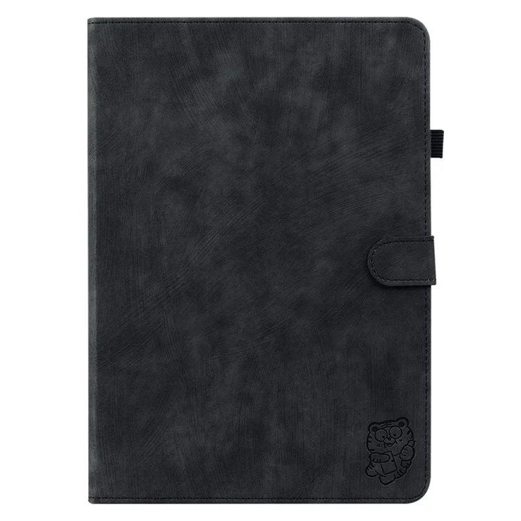 Para Huawei MatePad SE 10.4 polegadas Impresso Cute Tiger Pattern PU Leather Stand Case Card Holder Design Flip Tablet Cover - Preto