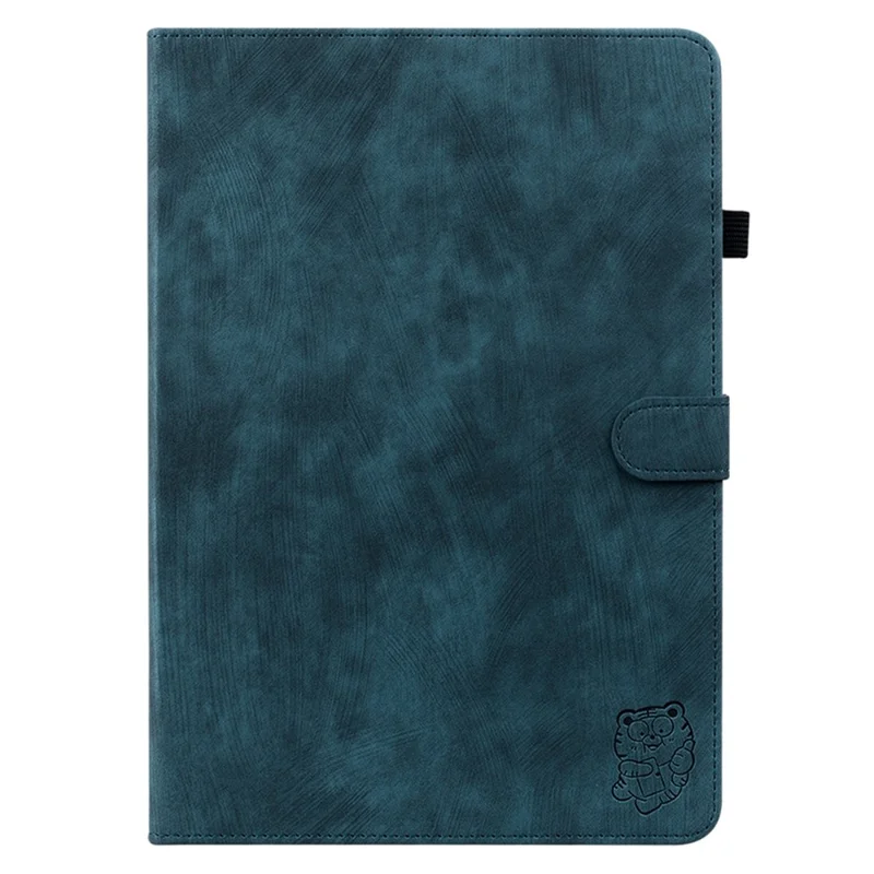 For Huawei MatePad SE 10.4 inch Imprinted Cute Tiger Pattern PU Leather Stand Case Card Holder Design Flip Tablet Cover - Dark Blue