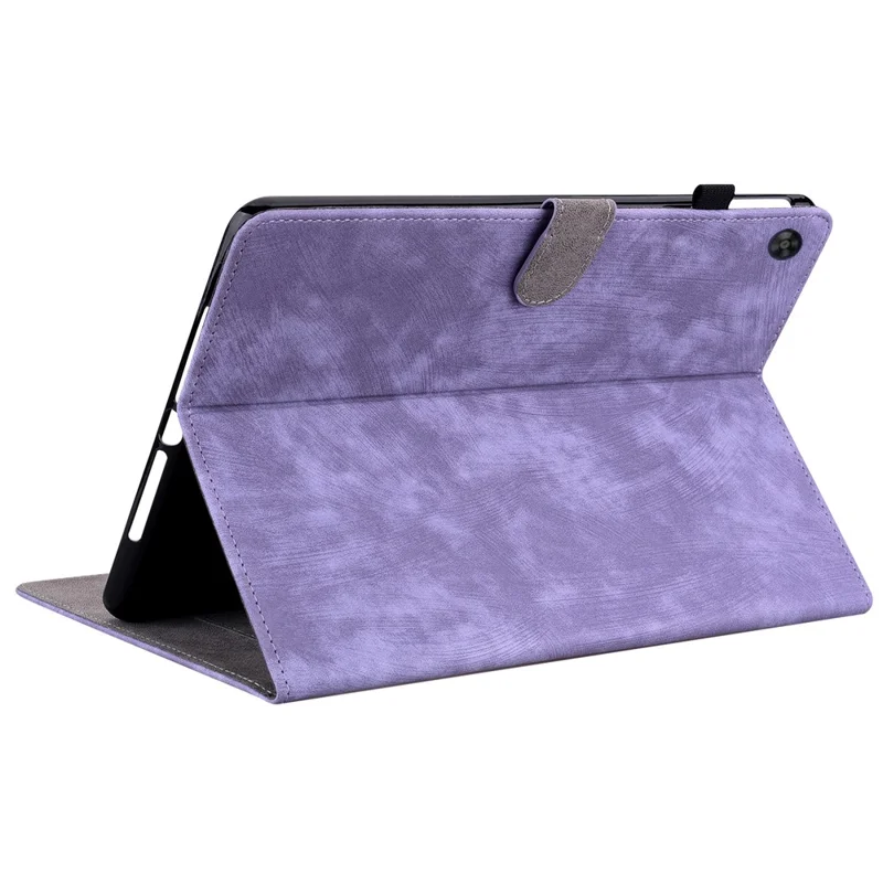 Coque de protection en cuir PU avec motif mignon de tigre imprimé pour Huawei MatePad SE 10,4 pouces, design à rabat avec support et porte-cartes - Violet