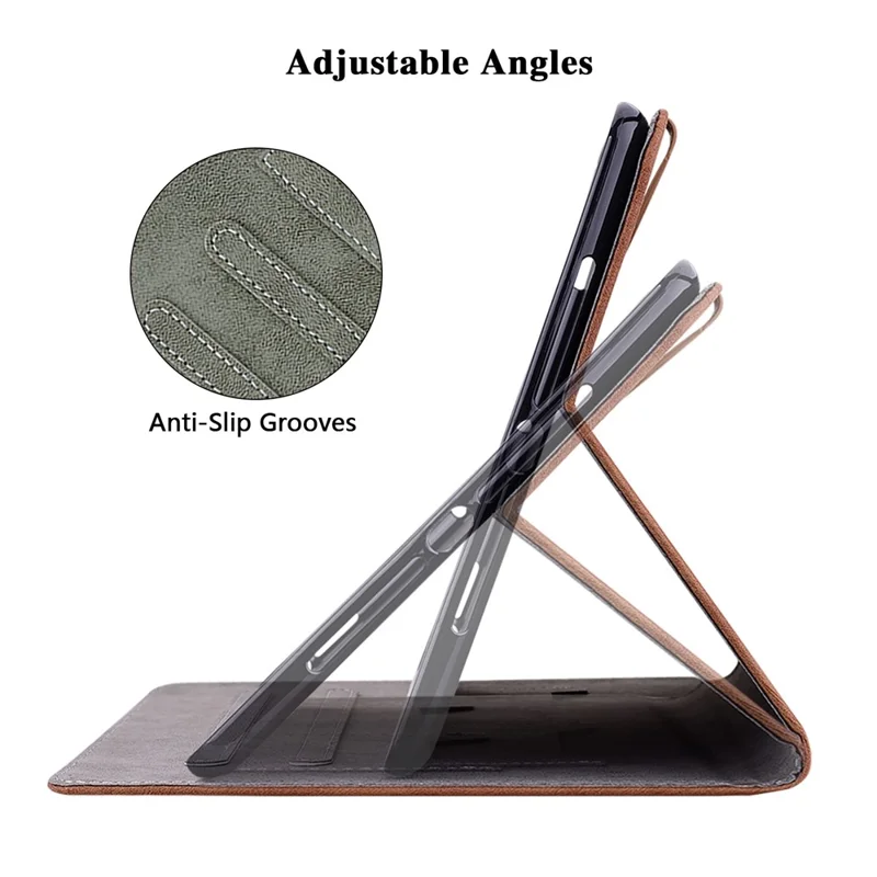 For Huawei MatePad SE 10.4 inch Imprinted Cute Tiger Pattern PU Leather Stand Case Card Holder Design Flip Tablet Cover - Brown