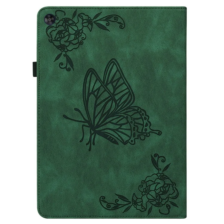 Pour Huawei MatePad SE 10.4 pouces Étui à rabat, étui en cuir PU à motif papillon avec porte-cartes et support - Vert