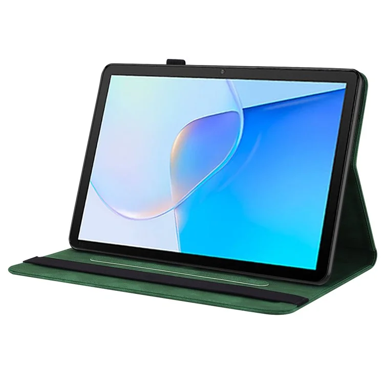 Pour Huawei MatePad SE 10.4 pouces Étui à rabat, étui en cuir PU à motif papillon avec porte-cartes et support - Vert