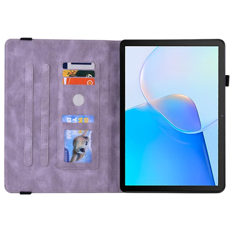 Per Huawei MatePad SE 10.4 pollici Custodia a Libro, Farfalla Fiore Stampato in PU Pelle Titolare di Carte Stand Custodia Tablet con Supporto per Matita - Viola