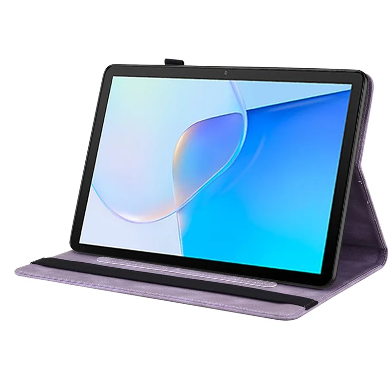 Per Huawei MatePad SE 10.4 pollici Custodia a Libro, Farfalla Fiore Stampato in PU Pelle Titolare di Carte Stand Custodia Tablet con Supporto per Matita - Viola