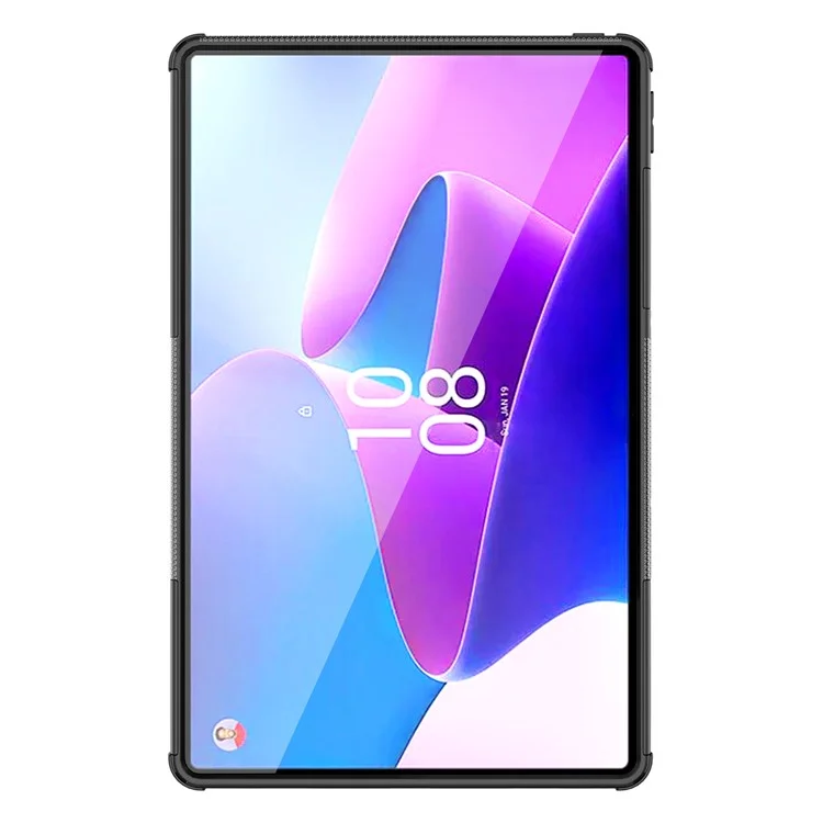 Pour Lenovo Tab P11 Gen 2 Anti-drop Tablet Case Tire Texture Kickstand Soft TPU Hard PC Protective Tablet Cover - Noir