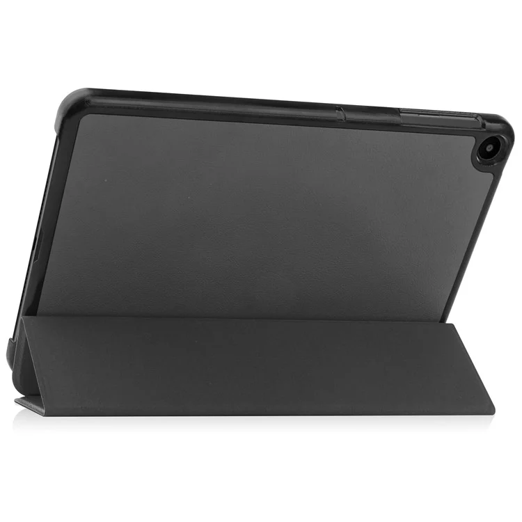 Para Huawei MatePad SE 10.4 polegadas, capa de couro PU de três dobras, ativação/desativação automática do tablet, capa protetora - Preta