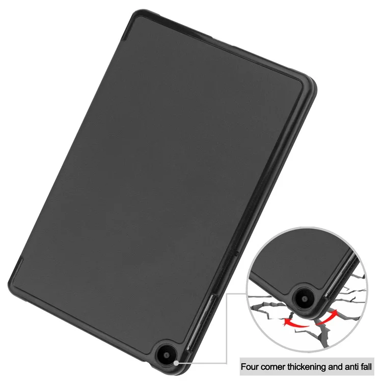 Para Huawei MatePad SE 10.4 polegadas, capa de couro PU de três dobras, ativação/desativação automática do tablet, capa protetora - Preta
