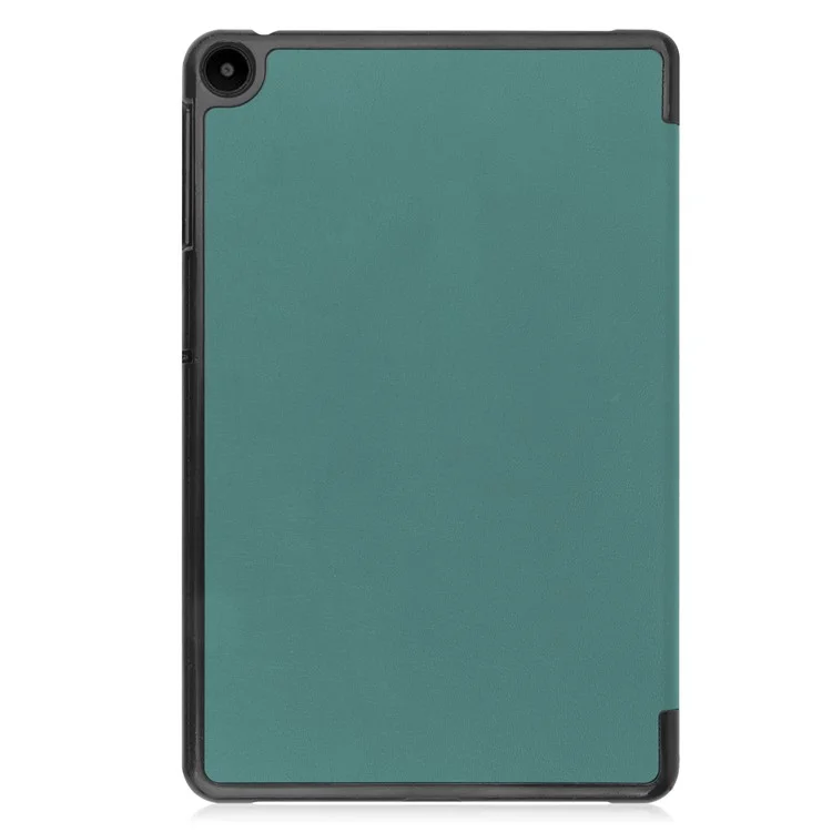For Huawei MatePad SE 10.4-inch Tri-fold Stand PU Leather Case Auto Wake / Sleep Tablet Protective Cover - Blackish Green
