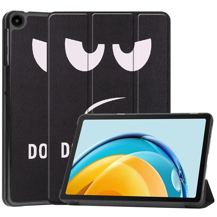 Pour Huawei MatePad SE 10.4 pouces Étui de protection Trifold Stand Auto Sleep / Wake Tablet Impression de motif Impression PU Cuir Folio Anti-rayures Étui pour tablette - Ne me touchez pas