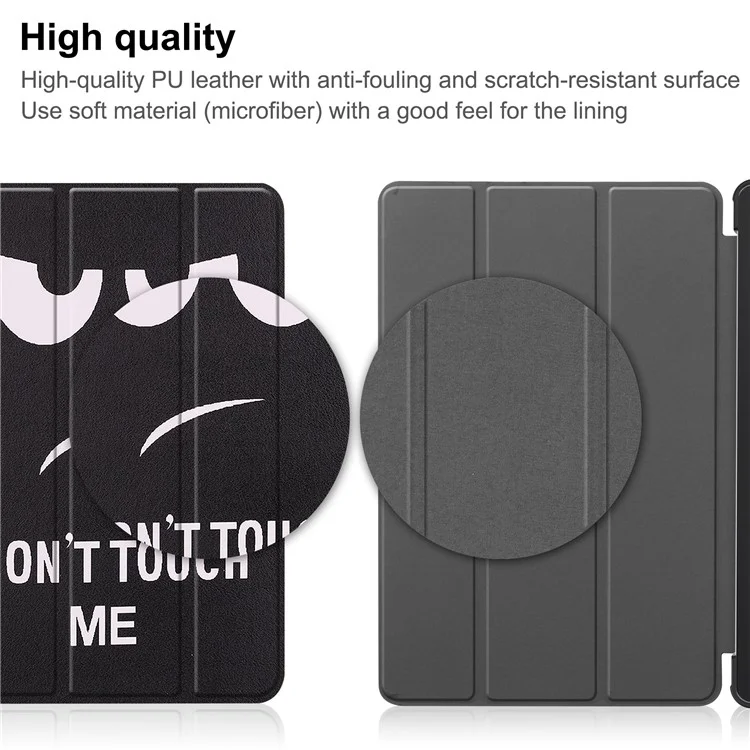 Pour Huawei MatePad SE 10.4 pouces Étui de protection Trifold Stand Auto Sleep / Wake Tablet Impression de motif Impression PU Cuir Folio Anti-rayures Étui pour tablette - Ne me touchez pas