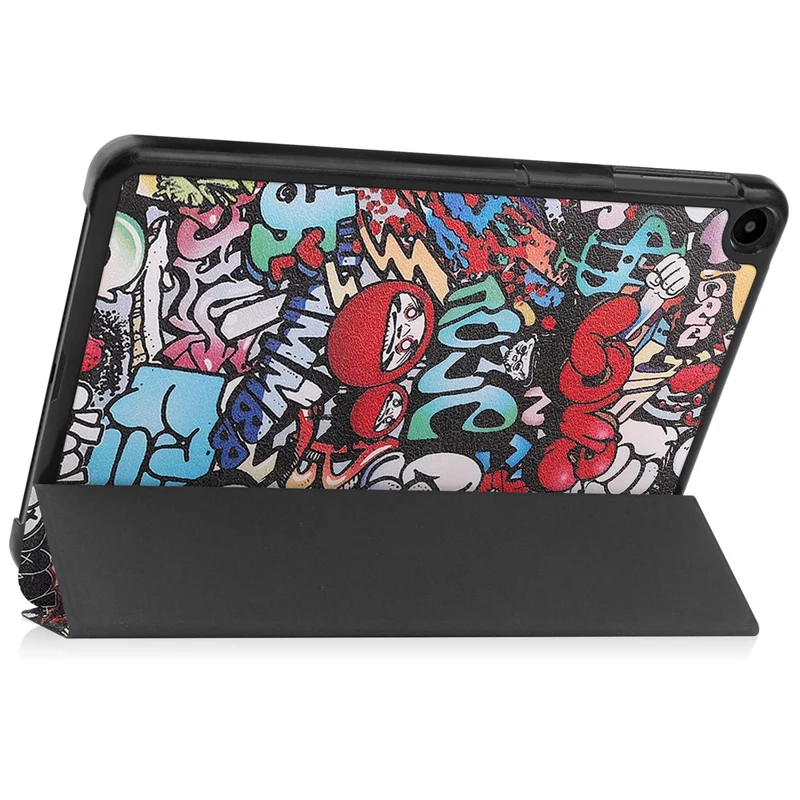 Per Huawei MatePad SE 10.4 pollici Trifold Stand Auto Sleep / Wake Tablet Cover Pattern Printing PU Leather Folio Anti-scratch Tablet Case - Graffiti
